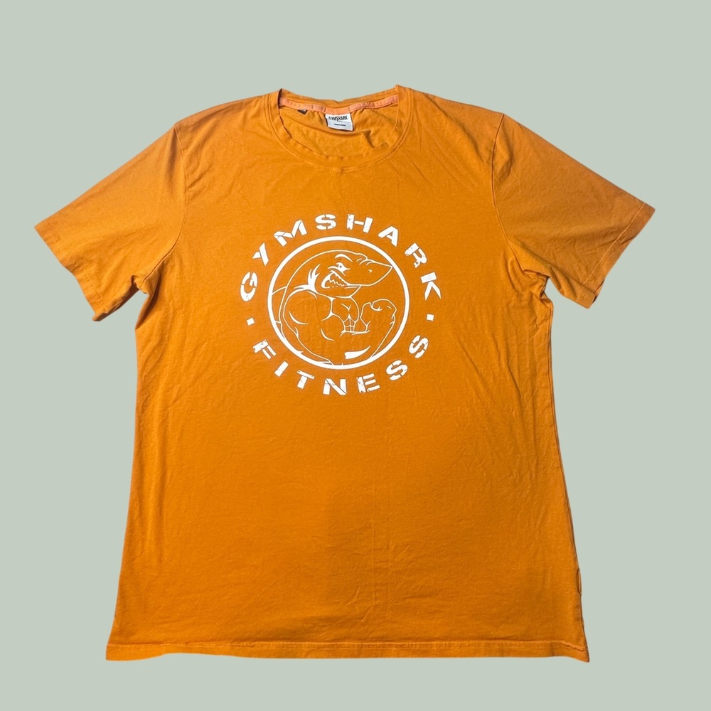 Gymshark T-Shirt Mens XXL GMST019-BLO-SS20-191 Orange Graphic Fitness EXCELLENT